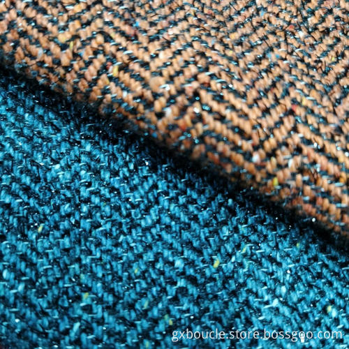 Woolen boucle herringbone with dot yarn fabric